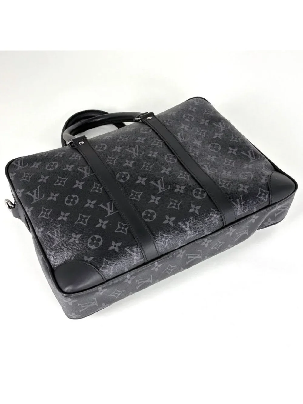 Louis Vuitton Porte Documents Voyage Briefcase Business Monogram Eclipse Noir